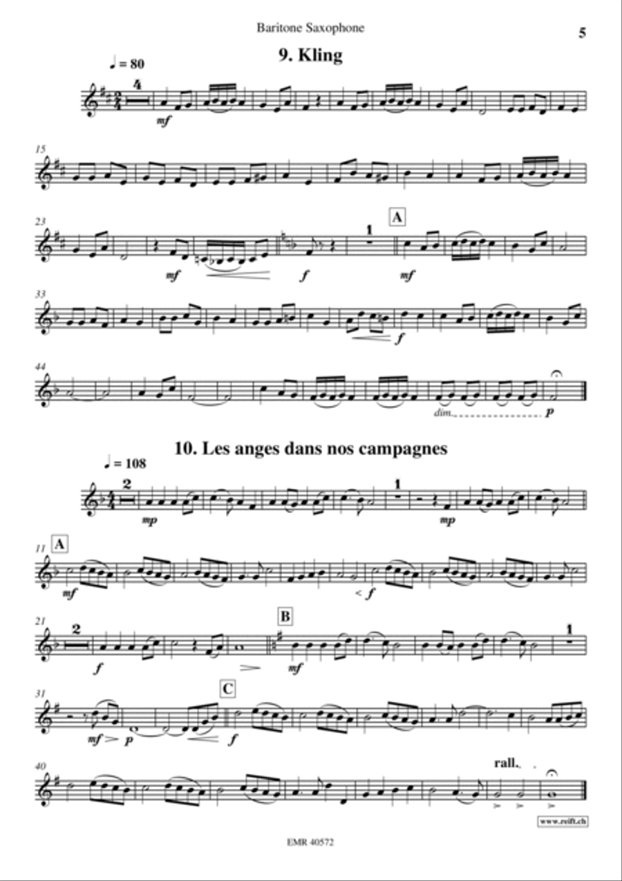 18 Christmas Songs Baritone Saxophone scores gallery preview page 6