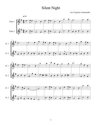 Silent Night [Stille Nacht] - Easy Christmas song for 2 Flutes