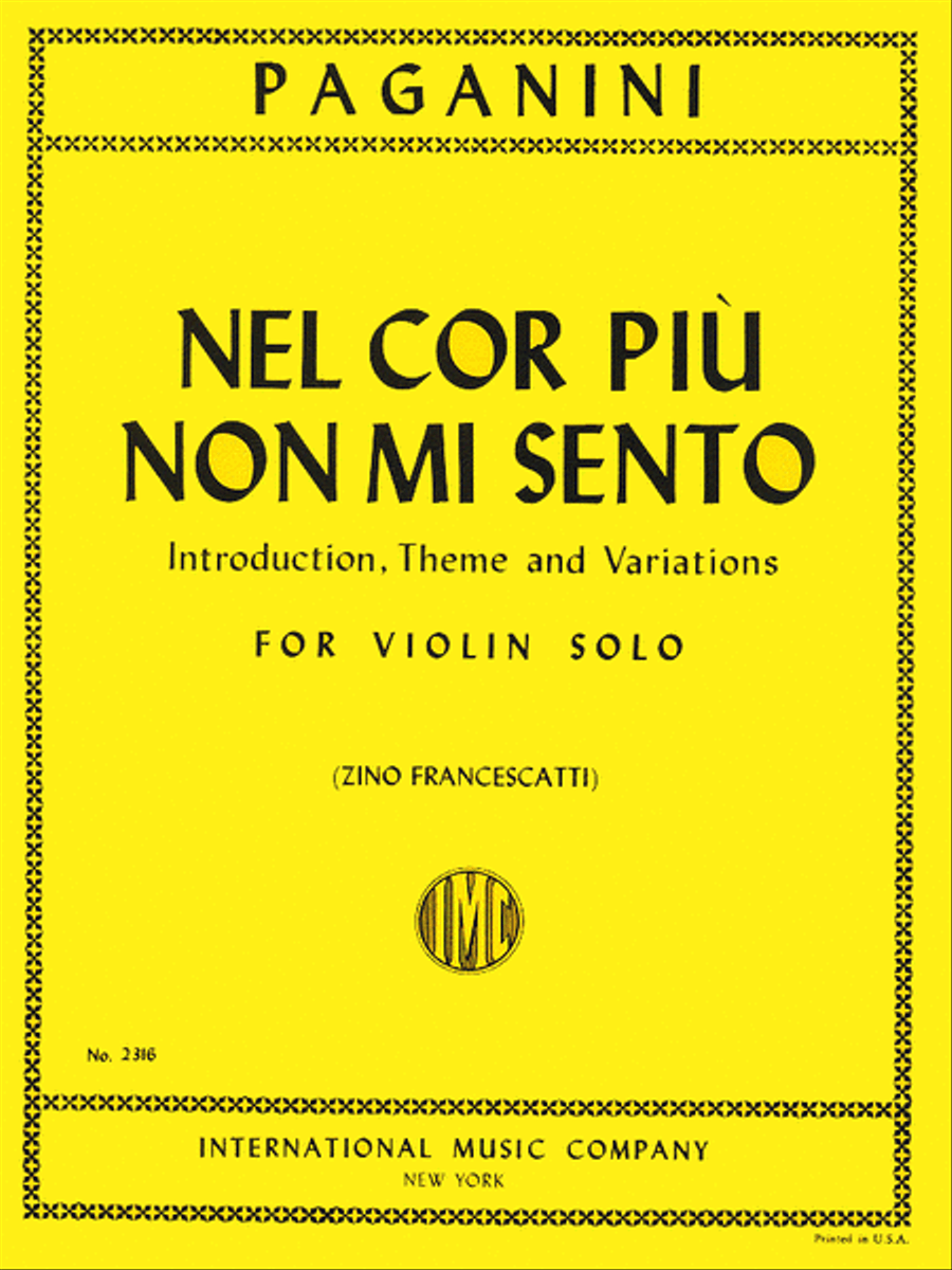 Nel Cor Piu Non Mi Sento Violin Solo scores gallery preview page 1