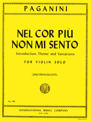 Book cover for Nel Cor Piu Non Mi Sento