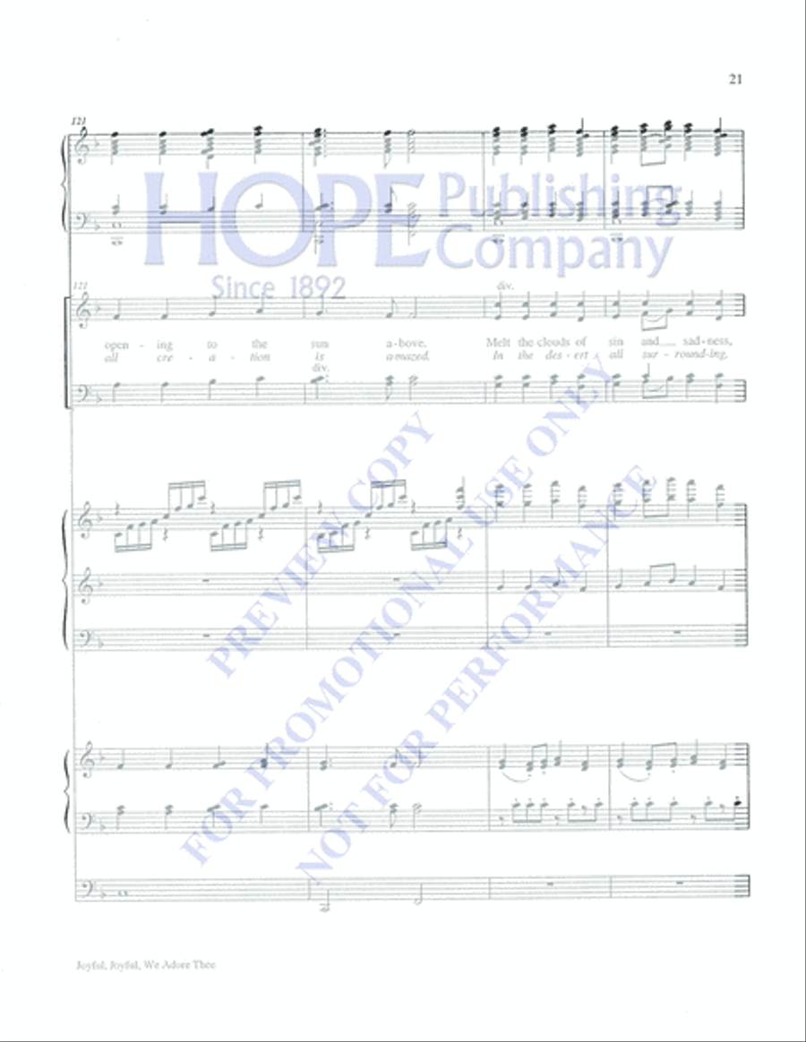 Joyful, Joyful, We Adore Thee 4-Part scores gallery preview page 21