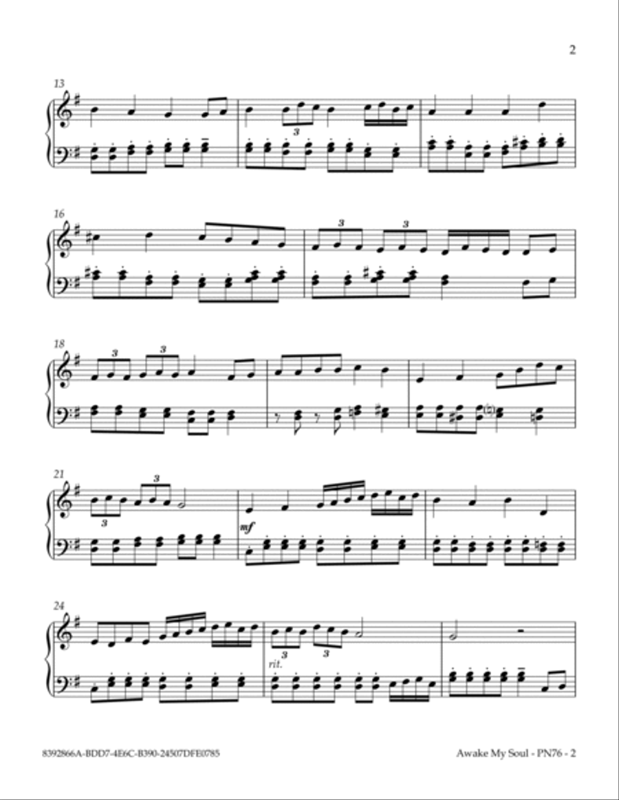 Awake, My Soul Piano Solo scores gallery preview page 3