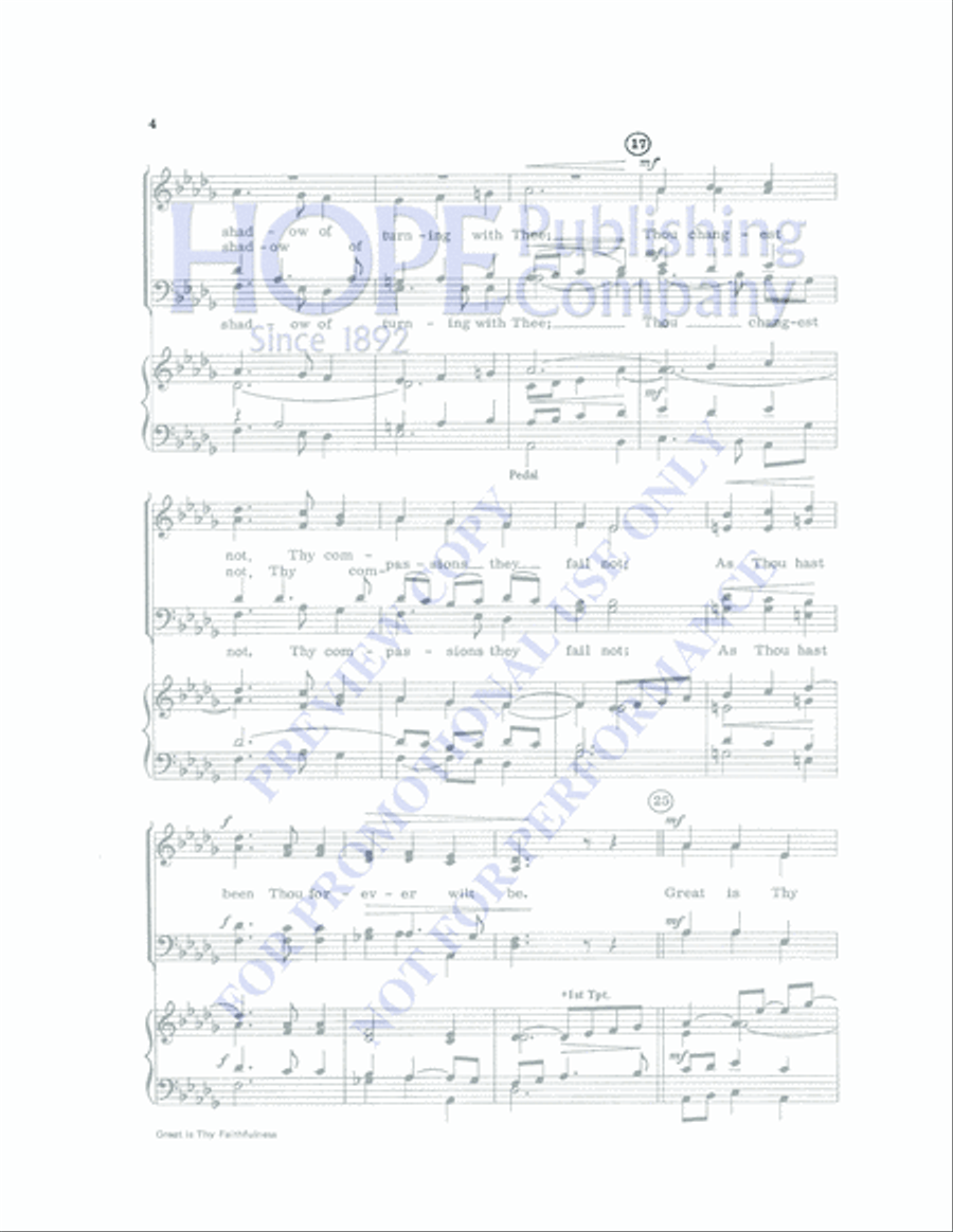 Great Is Thy Faithfulness 4-Part scores gallery preview page 4