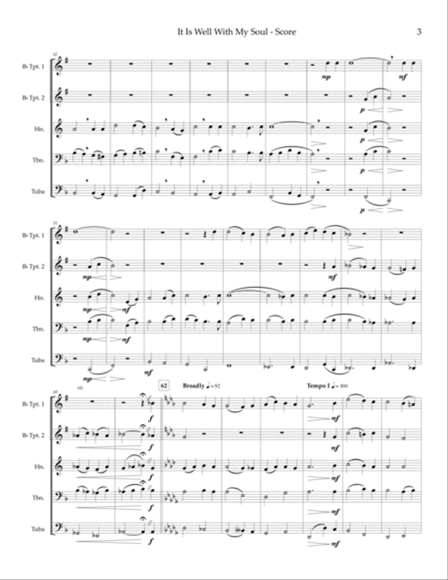 It Is Well With My Soul - brass quintet Brass Quintet scores gallery preview page 5