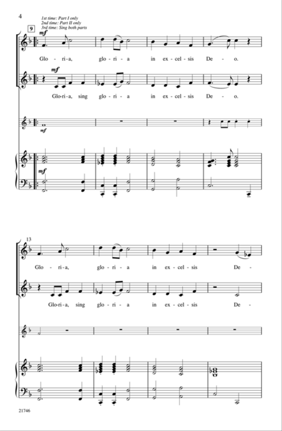 Gloria Fanfare 2-Part scores gallery preview page 14