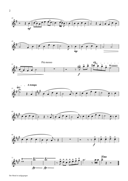 Der Mond ist aufgegangen - German Folk Song - String Quartet image number null