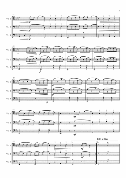 Gavotte I & II from Suite no. 6 for Cello Solo, transcribed for 3 Cellos