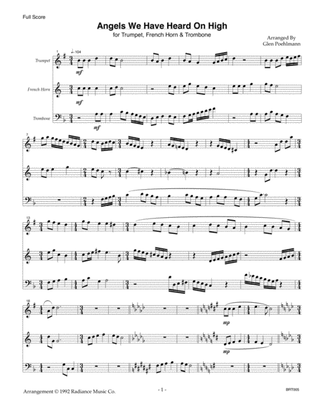 7 CHRISTMAS CAROLS arranged for BRASS TRIO (Trumpet - Horn/Trumpet/Trombone/Alto - Trombone