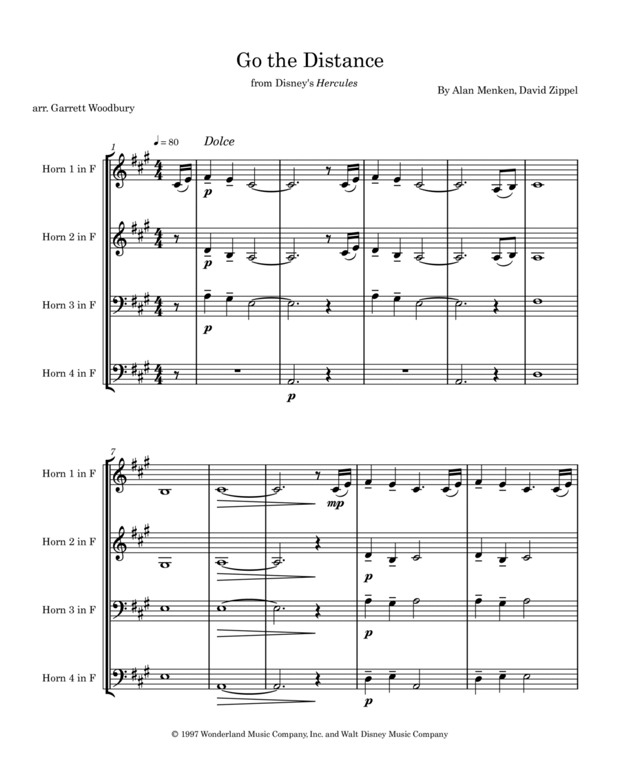 Go The Distance Go The Distance Brass Quartet scores gallery preview page 1