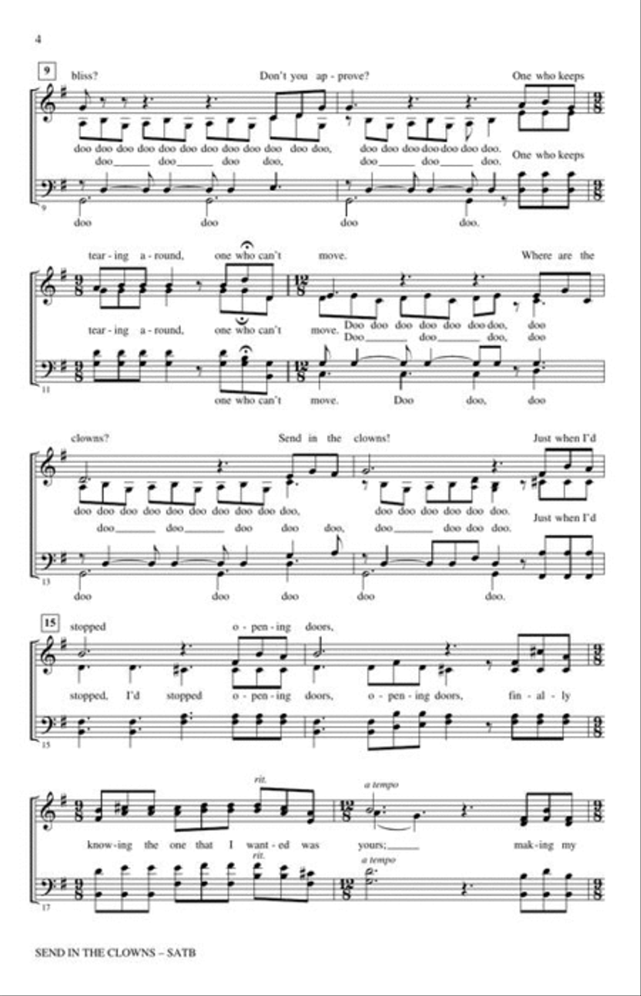 Send in the Clowns 4-Part scores gallery preview page 5