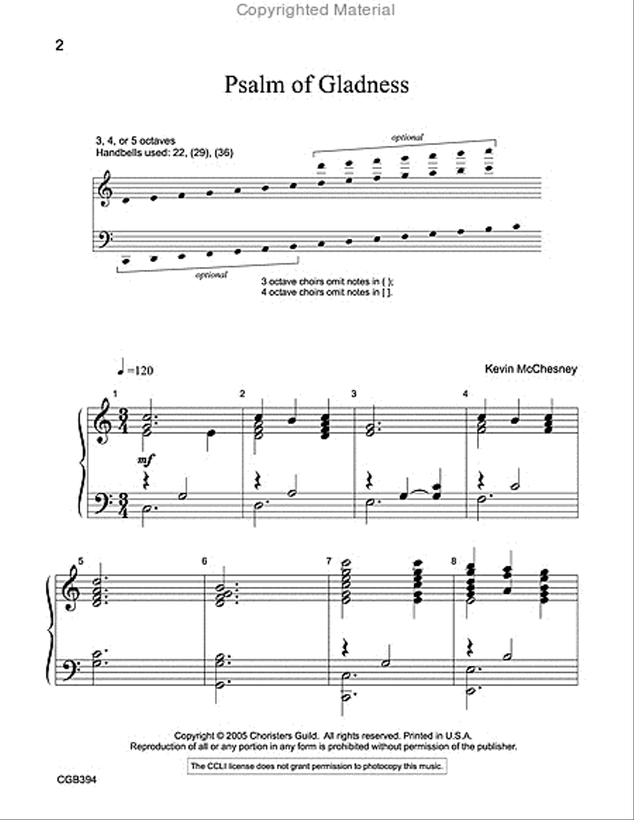 Psalm of Gladness Handbell Choir scores gallery preview page 2