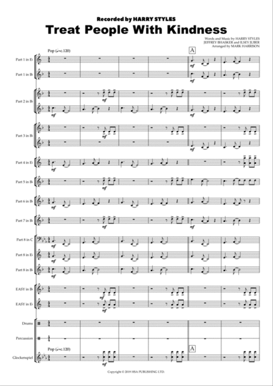 Treat People With Kindness Brass Band scores gallery preview page 2
