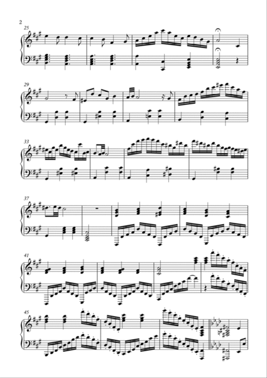 Minuet in A Major Piano Solo scores gallery preview page 2