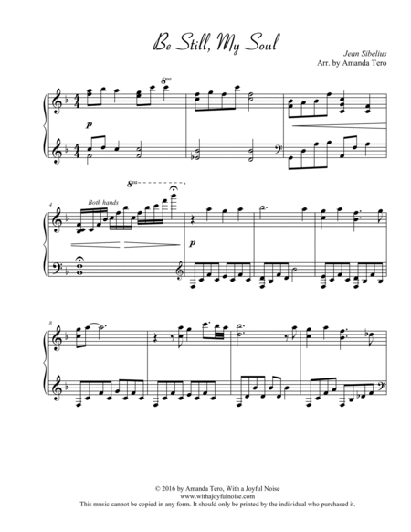 Be Still, My Soul – Late Intermediate Piano Sheet Music image number null