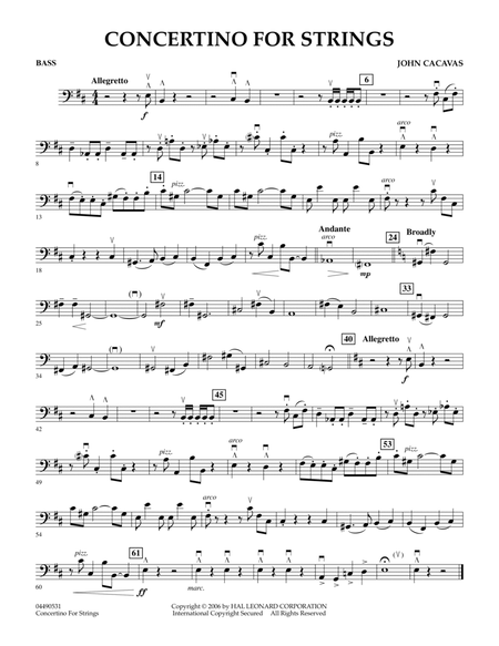 Concertino For Strings - String Bass