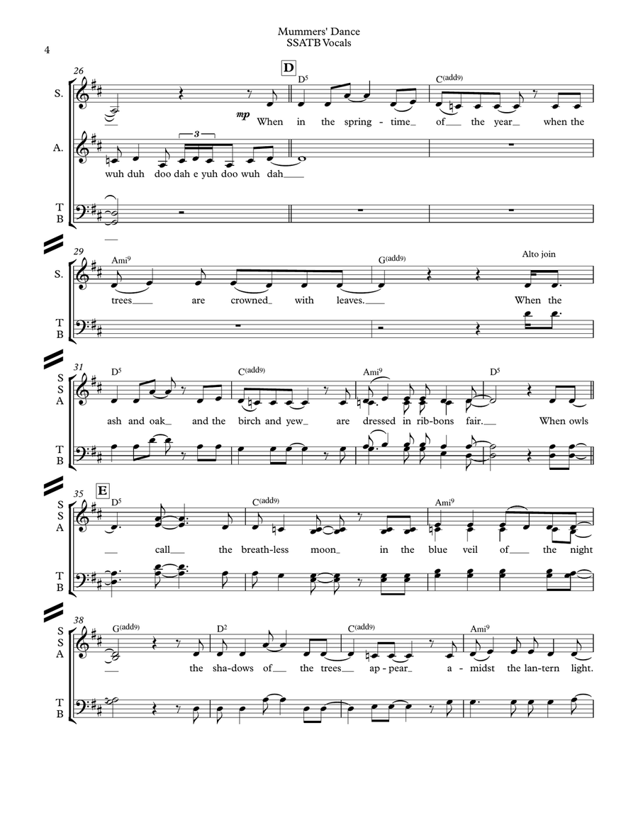 The Mummers' Dance Divisi scores gallery preview page 4