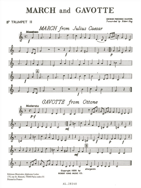 March And Gavotte - Brass Quartet