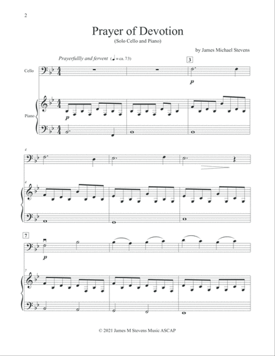 Prayer of Devotion - Cello & Piano Prayer of Devotion - Cello & Piano Piano scores gallery preview page 2