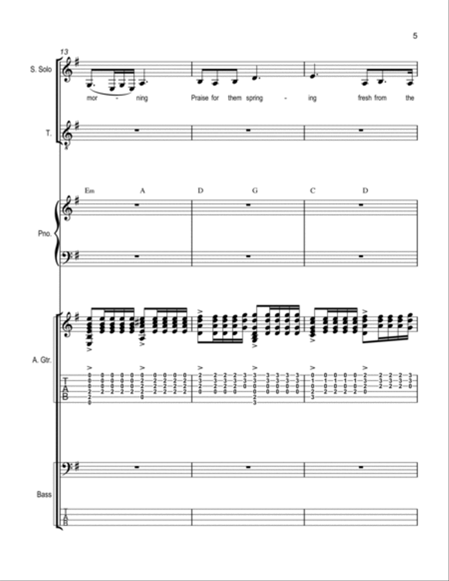 Morning Has Broken Choir scores gallery preview page 5