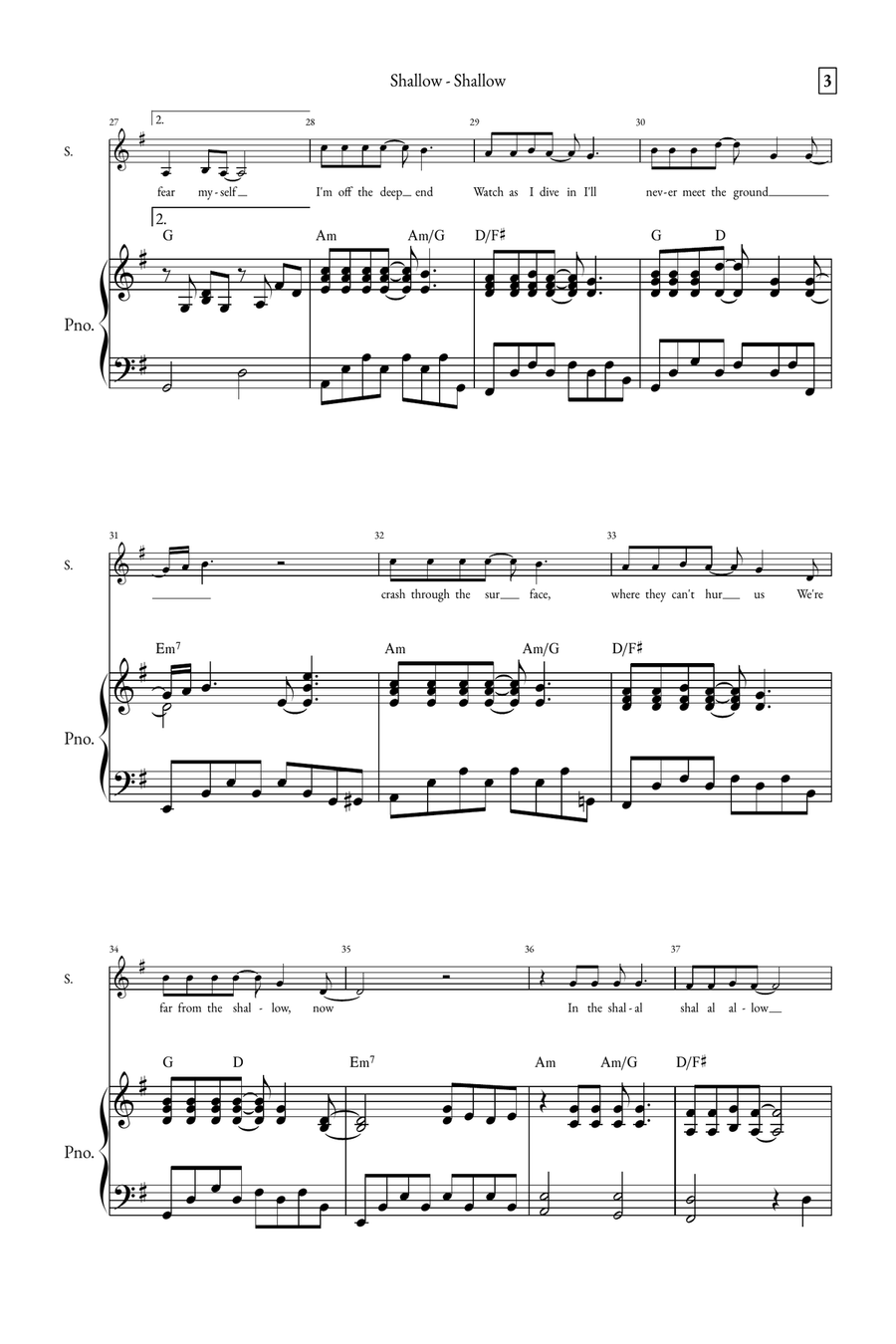 Shallow A Cappella scores gallery preview page 3