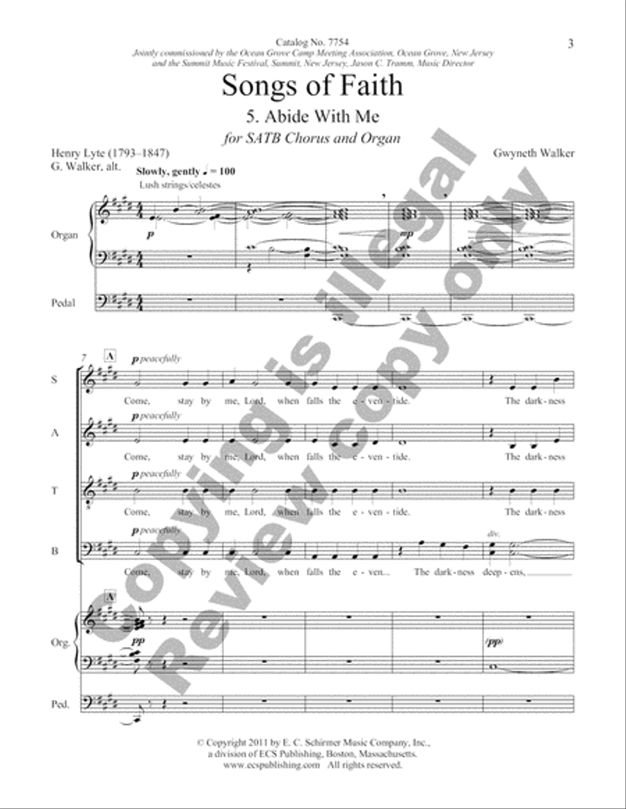Songs of Faith: 5. Abide With Me 4-Part scores gallery preview page 10