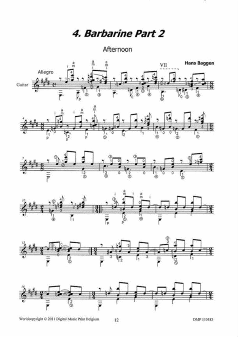 9 NarratIVe Pieces Classical Guitar scores gallery preview page 3