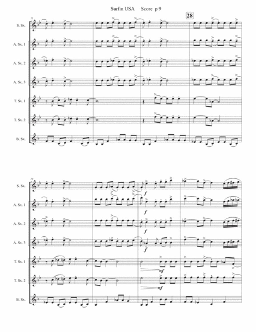 Surfin Usa Woodwind Quartet scores gallery preview page 4
