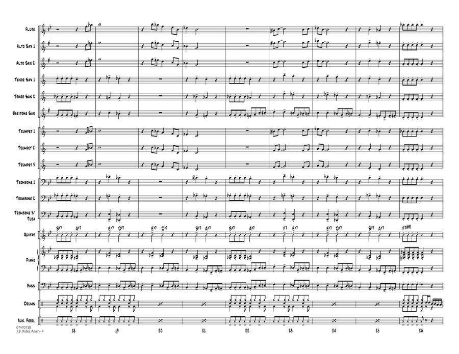 J.B. Rides Again - Full Score Jazz Ensemble scores gallery preview page 4