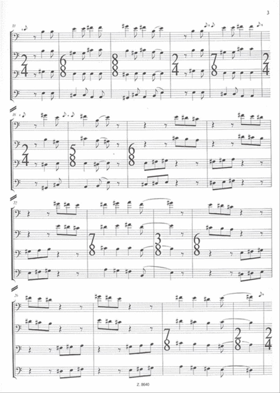 Scherzo e corale per quattro tromboni Trombone Quartet scores gallery preview page 3