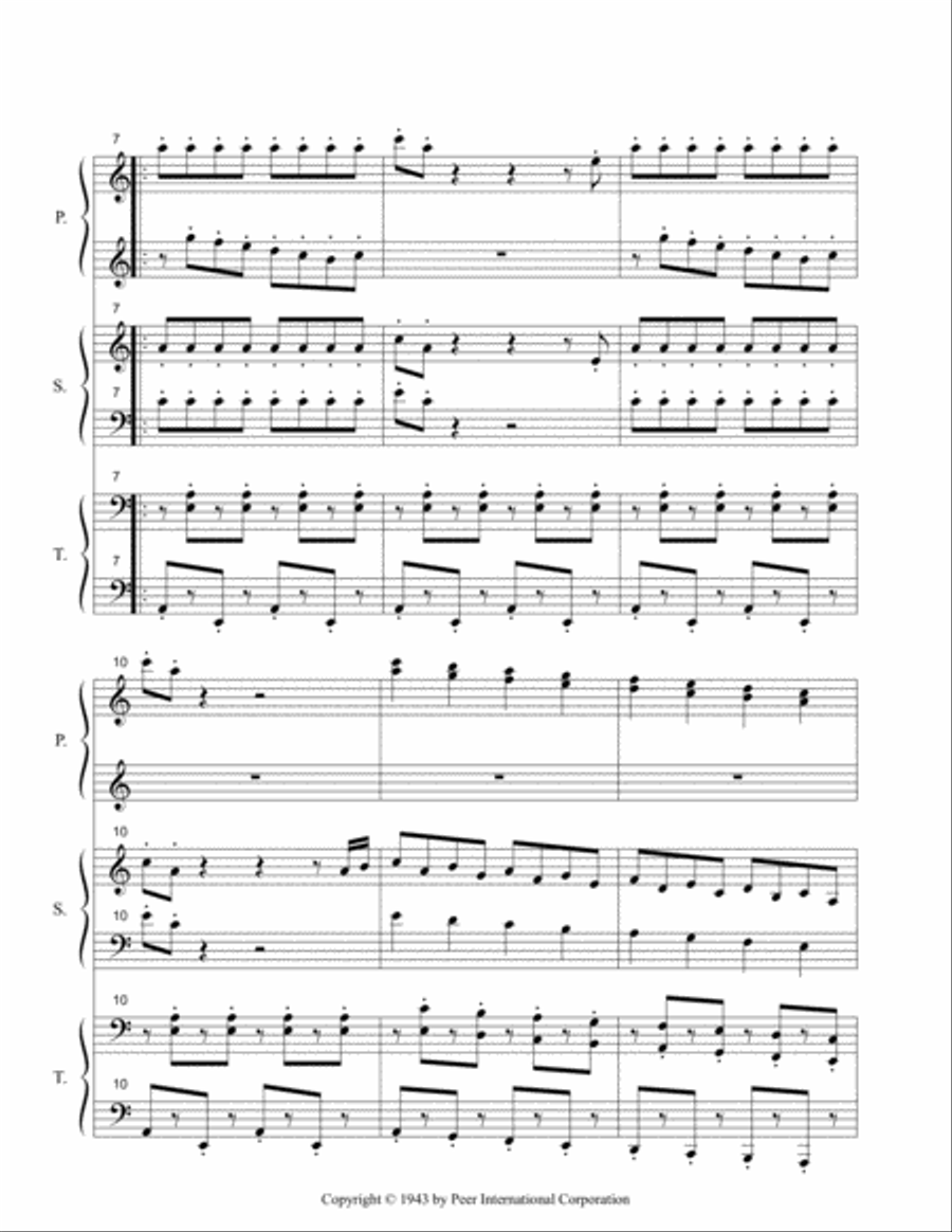 El Cumbanchero - for six hands Piano Trio scores gallery preview page 2