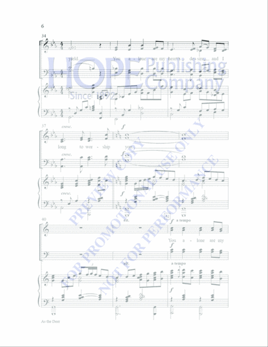 As the Deer As the Deer 4-Part scores gallery preview page 6