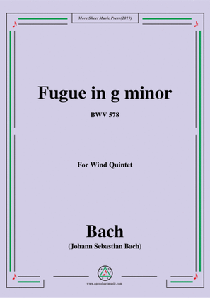 Book cover for Bach,J.S.-Fugue in g minor,BWV 578,for Wind Quintet