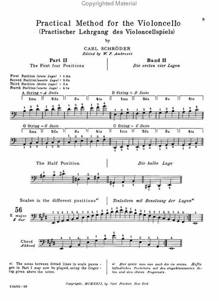 C. Schroder, Violincello Method