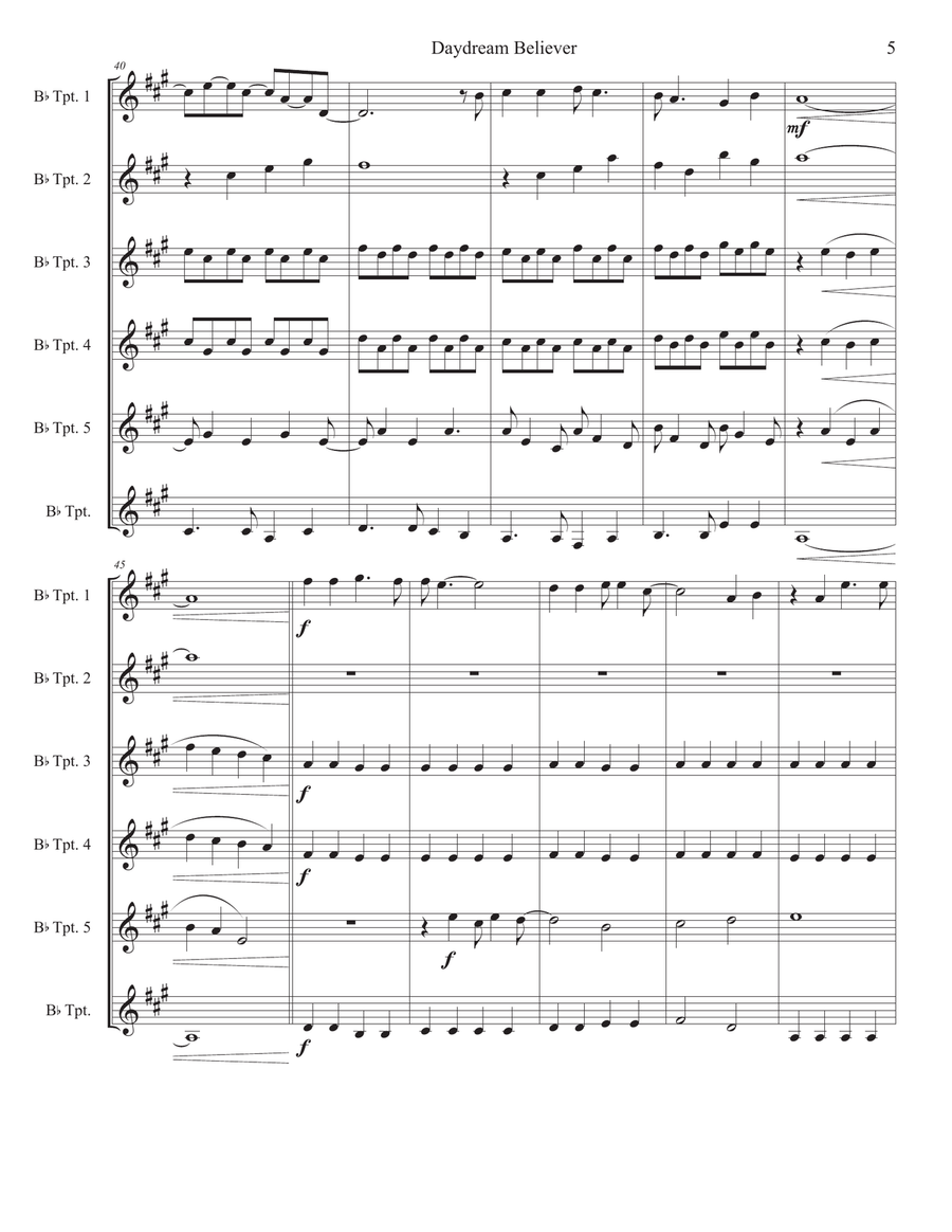 Daydream Believer Daydream Believer Trumpet scores gallery preview page 6