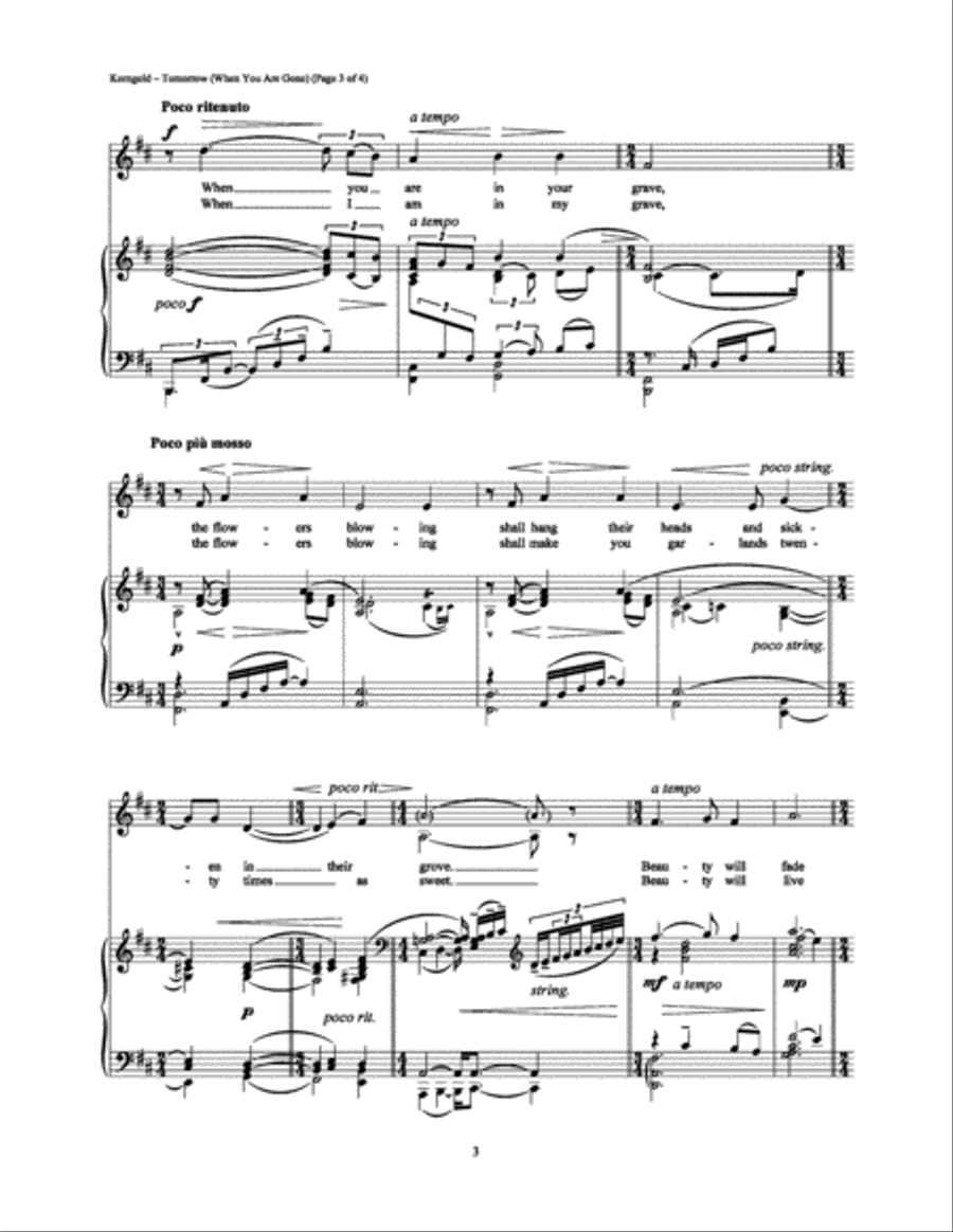 Tomorrow (When You Are Gone) Piano, Vocal, Guitar scores gallery preview page 3