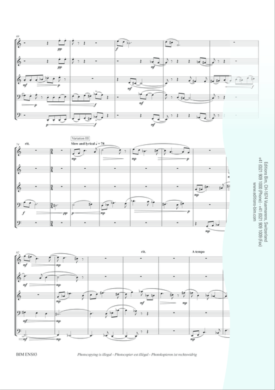 Delineations Brass Quintet scores gallery preview page 6