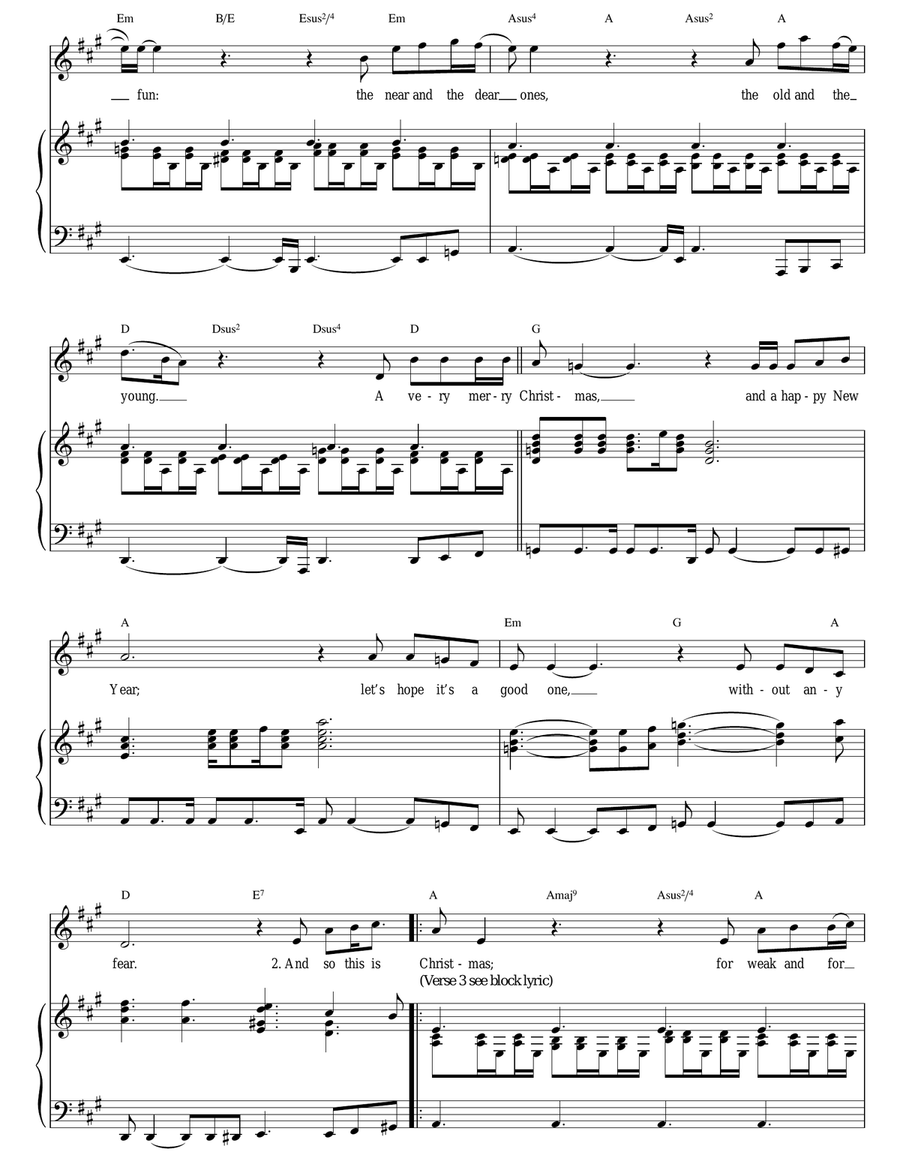 Happy Xmas (War Is Over) Happy Xmas (War Is Over) Piano, Vocal scores gallery preview page 2