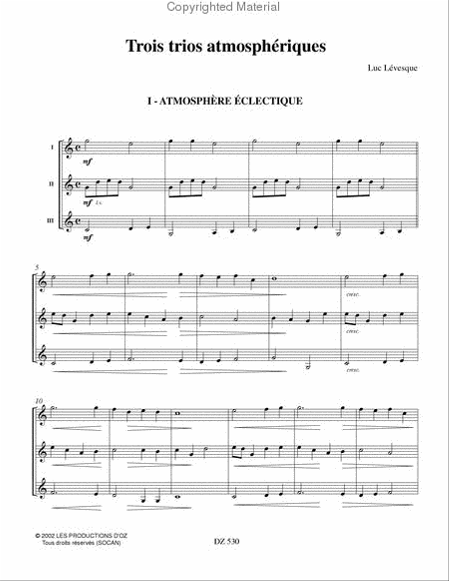 Trois trios atmosphériques