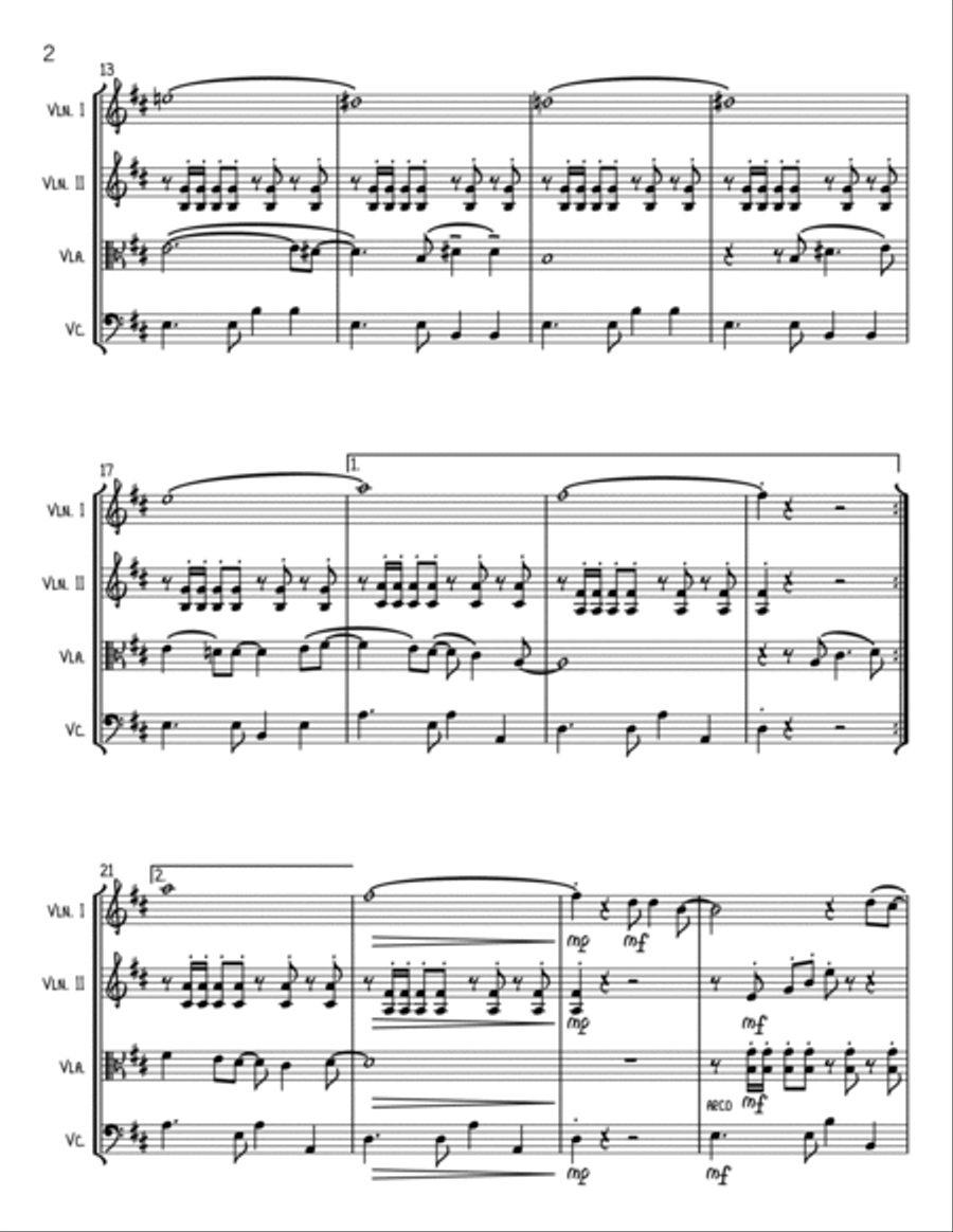I Just Called To Say I Love You String Quartet scores gallery preview page 2