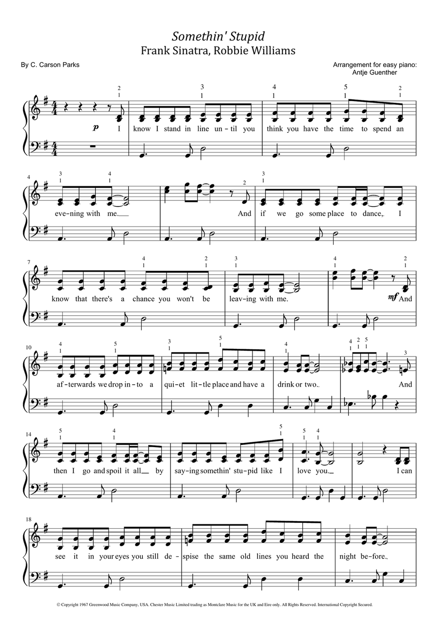 Somethin' Stupid Somethin' Stupid A Cappella scores gallery preview page 1