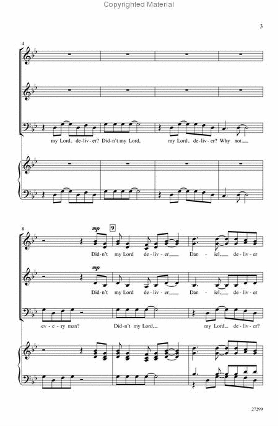 Didn't My Lord Deliver Daniel? 3-Part scores gallery preview page 3