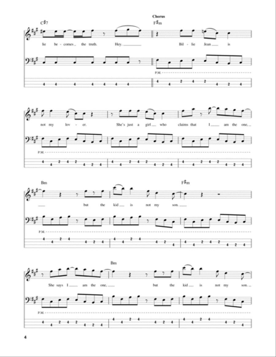 Billie Jean Billie Jean Guitar Tablature scores gallery preview page 4