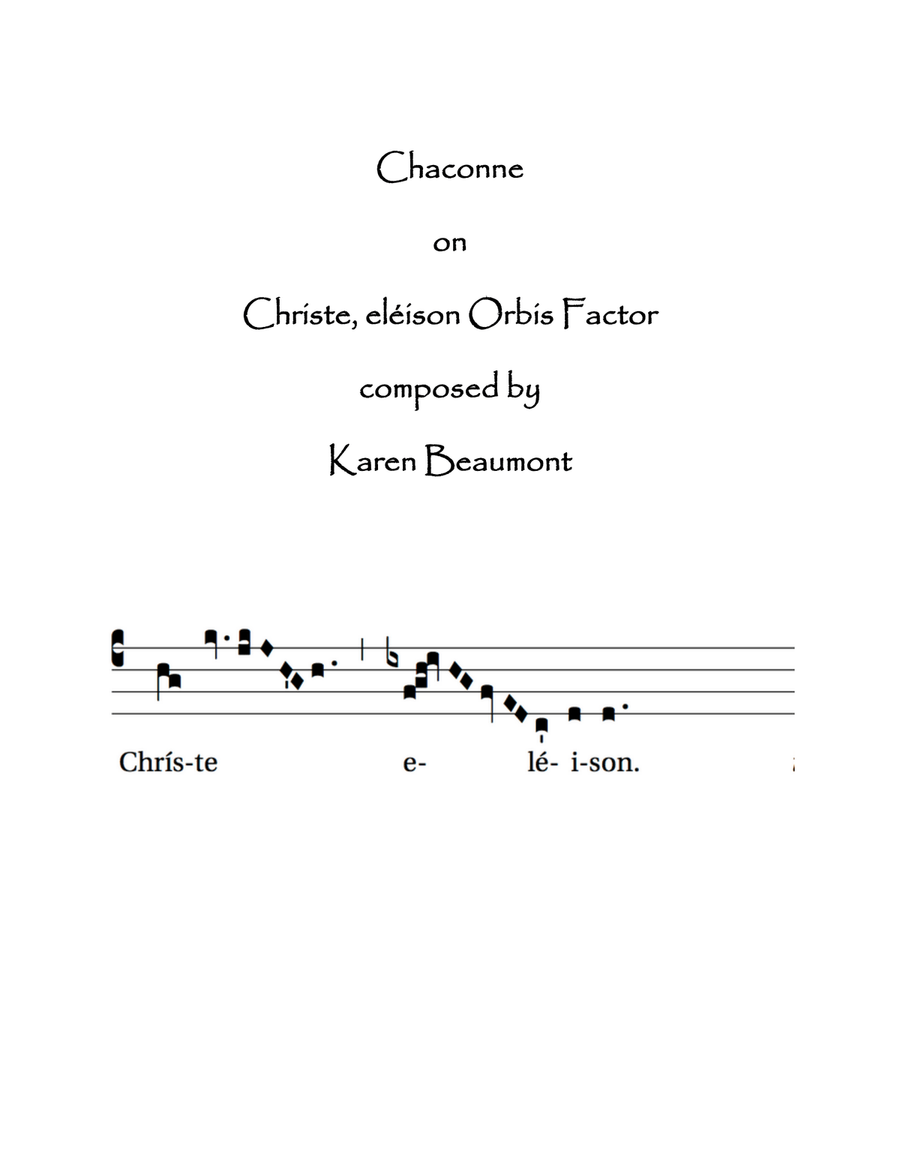 Chaconne on Christe, eleison Orbis Factor (easy pedal) Organ Solo scores gallery preview page 1