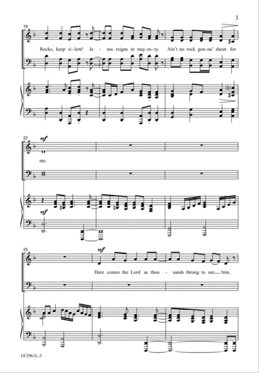 Ain't No Rock Gonna' Shout for Me 4-Part scores gallery preview page 3