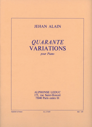 Book cover for 40 Variations (piano Solo)