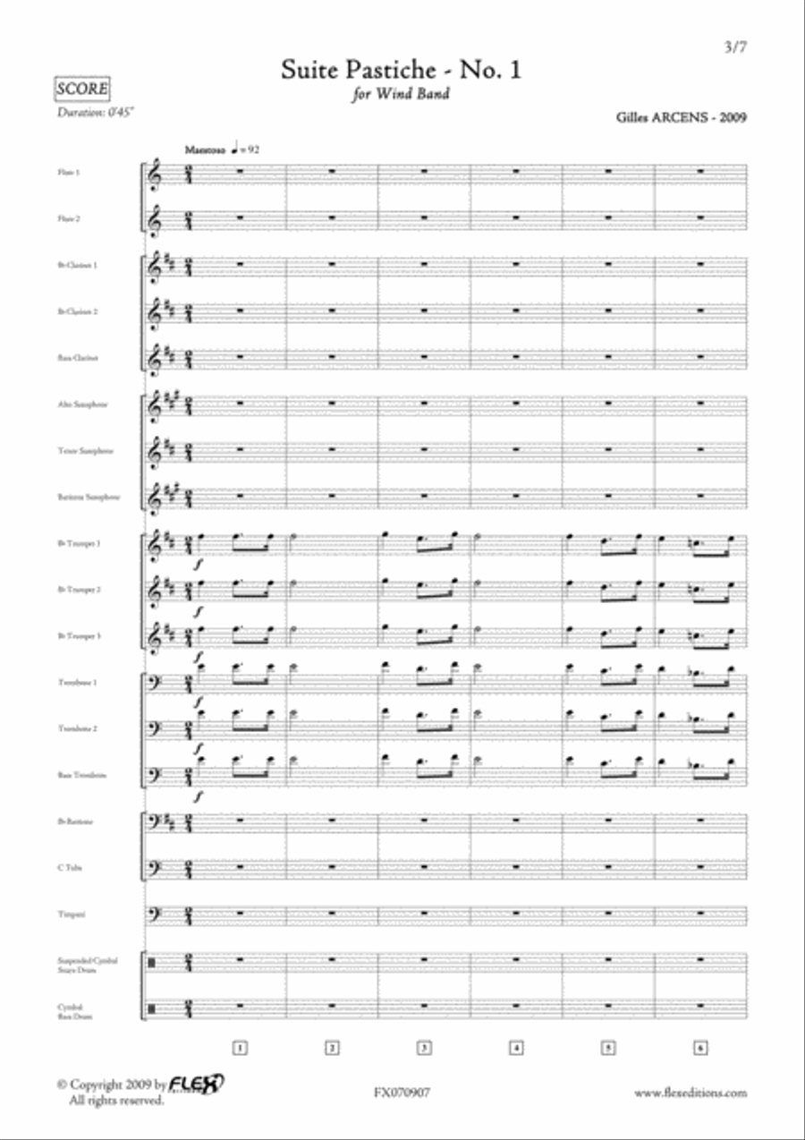 Suite Pastiche: No. 1 Concert Band scores gallery preview page 3