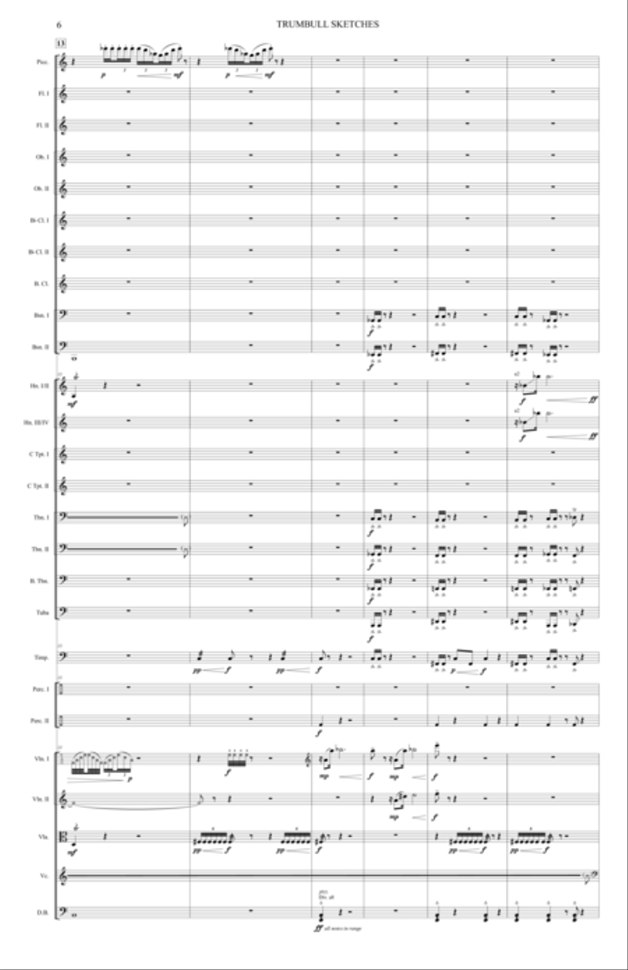 Trumbull Sketches Full Orchestra scores gallery preview page 6