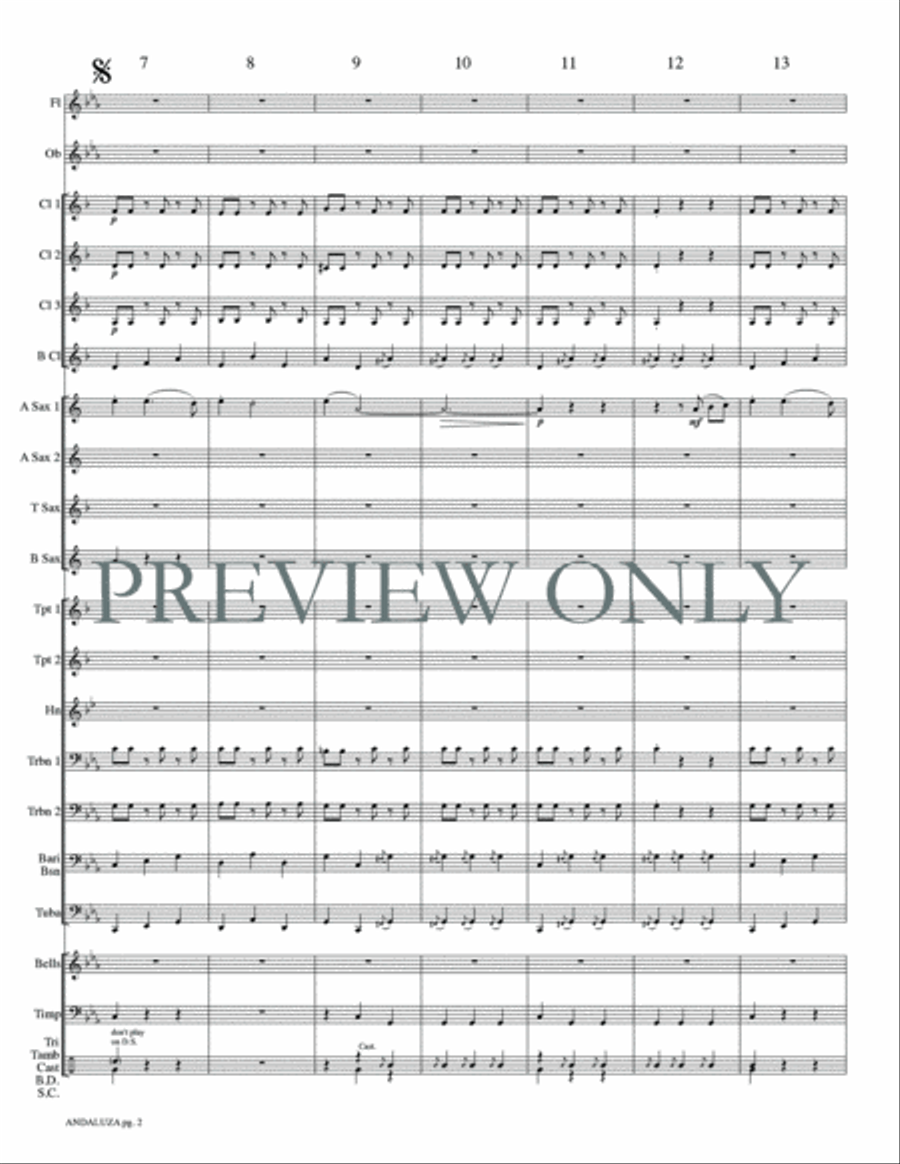 Andaluza -- Spanish Dance No. 5 Concert Band scores gallery preview page 5