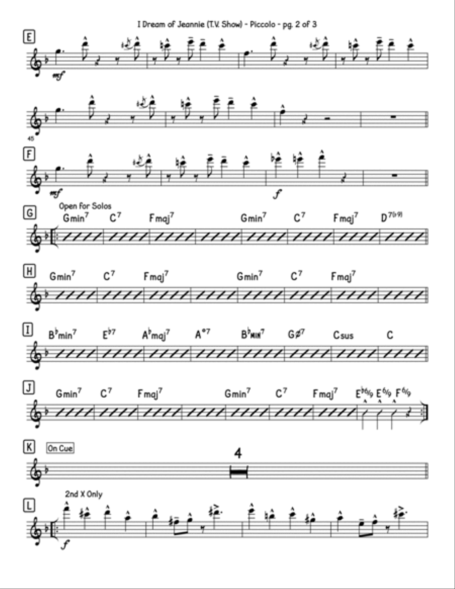 I Dream Of Jeannie Woodwind Ensemble scores gallery preview page 3