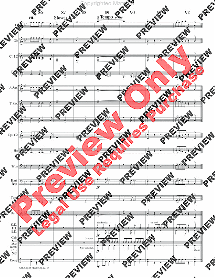A Holiday Festival Concert Band scores gallery preview page 18
